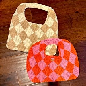 Kopari Colorful Knit Argyle Handbags